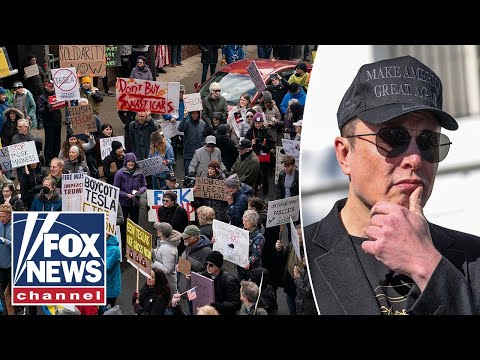 BURN A TESLA, SAVE DEMOCRACY?: Anti-Musk protestors speak out on 'Day of Action' #tesla  #elonmusk