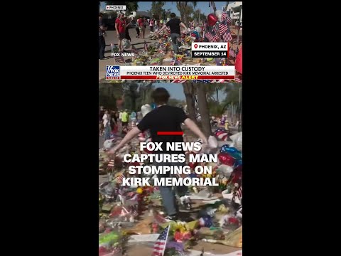 Fox News captures man stomping on Kirk memorial
