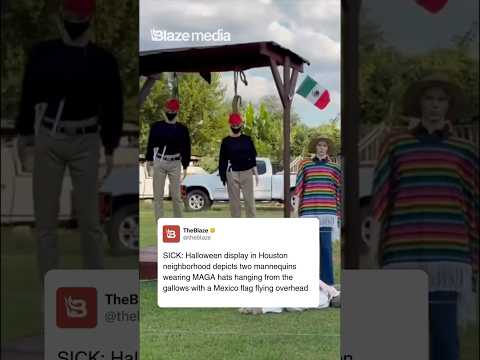 MAGA Mannequins HUNG From Gallows in Gross "Halloween Display"