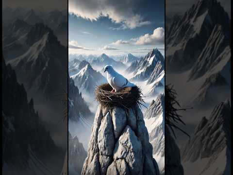 This pigeon builds a nest on top of the hill. 🕊️⛰️#shortvideo #ai#shortvideo