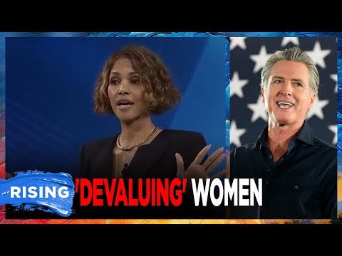 Halle Berry STUNS Crowd After SLAMMING Gavin Newsom Over MENOPAUSE Bill | RISING