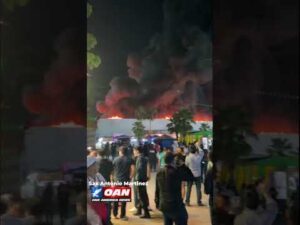 At least five people died as a result of a fire at a huge fairground in southeastern Mexico