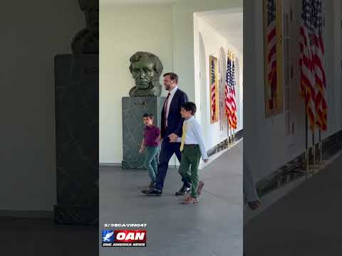 VP JD Vance was joined by his sons, Vivek and Ewan, as he walked into the Oval Office