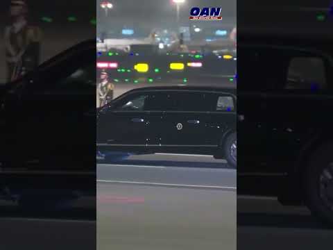 Trump’s motorcade departs Beijing Capital International Airport en route to his hotel