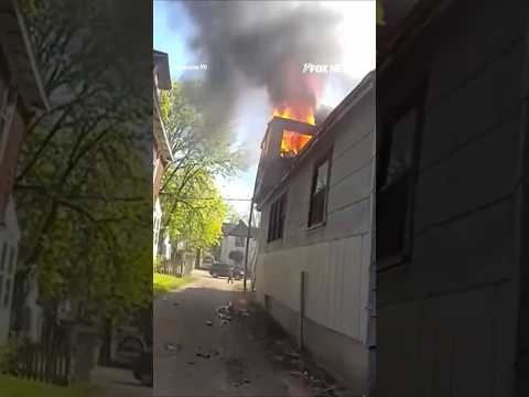 SEE IT: Officer catches baby thrown from burning house window #foxnews #news #shorts #police