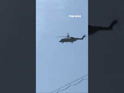 WATCH: Trump flies over New York New Jersey Stadium ahead of the FIFA World Cup final #shorts
