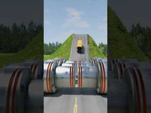 Cars Flying Down the Hill! 🚗💨🔥 | BeamNG.drive #Shorts