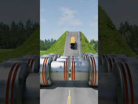 Cars Flying Down the Hill! 🚗💨🔥 | BeamNG.drive #Shorts